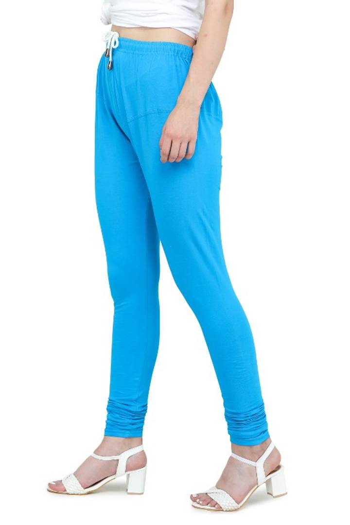 Trendy Cotton Blend Churidar Legging With Drawstring Waistband
