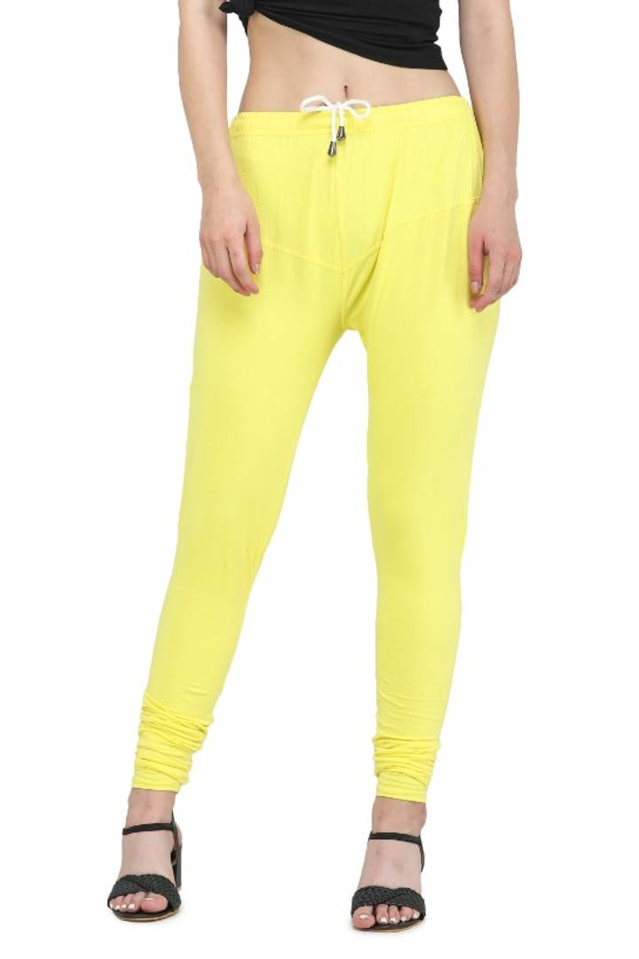Trendy Cotton Blend Churidar Legging With Drawstring Waistband