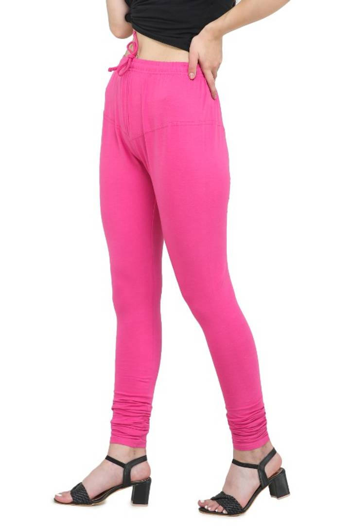 Trendy Cotton Blend Churidar Legging With Drawstring Waistband