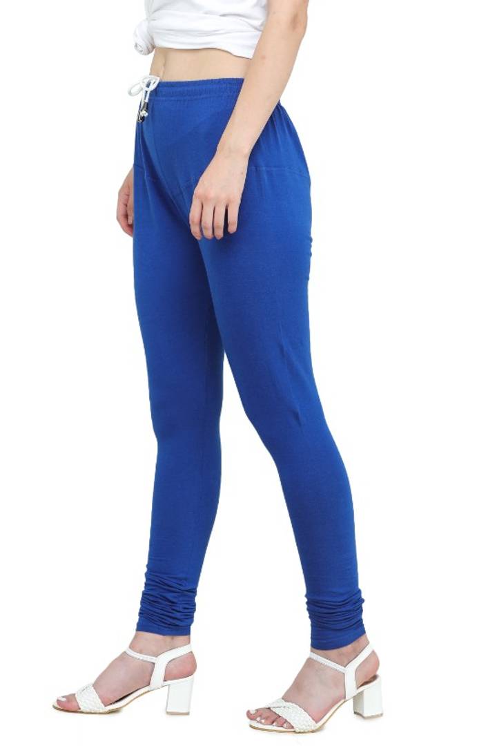Trendy Cotton Blend Churidar Legging With Drawstring Waistband