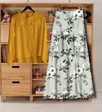 Load image into Gallery viewer, Fabulous 14 Kg Rayon Solid Top with Digital Printed Rayon Skirt Set For Women