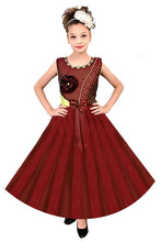 Load image into Gallery viewer, Kids Satin Partywear Gown