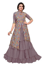 Load image into Gallery viewer, Fabulous Purple Faux Georgette Embroidered Kurta with Sharara Set For Women