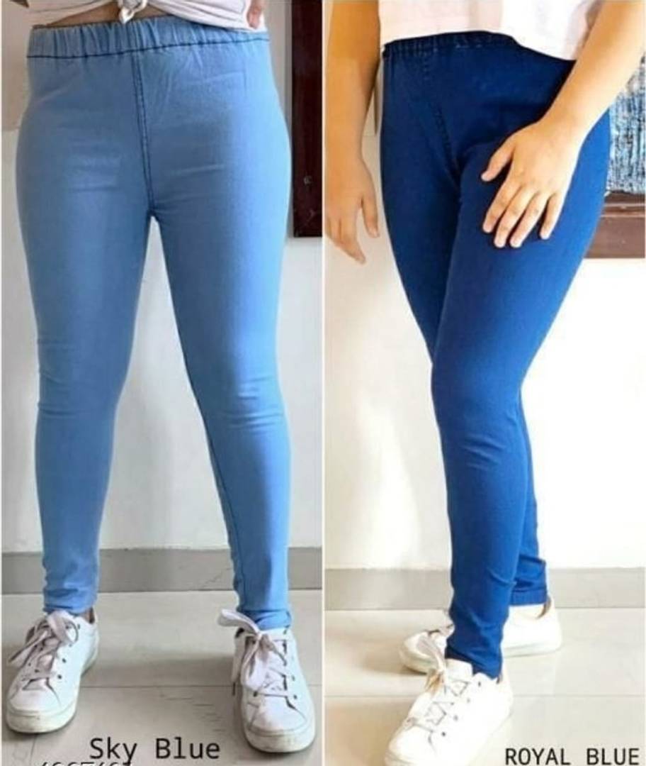 Fashionable Denim Solid Jeggings Combo Of 2