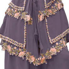 Load image into Gallery viewer, Fabulous Purple Faux Georgette Embroidered Kurta with Palazzo Set For Women
