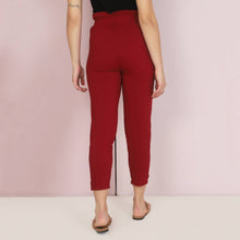 Load image into Gallery viewer, Lycra Maroon Skinny Fit Women Trouser