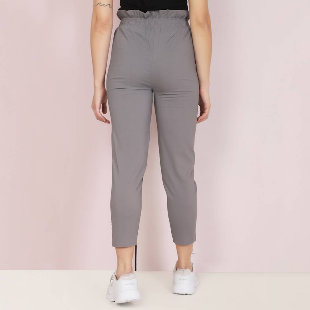 Lycra Grey Skinny Fit Women Trouser