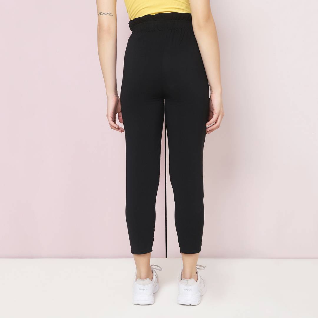 Lycra Black Skinny Fit Women Trouser