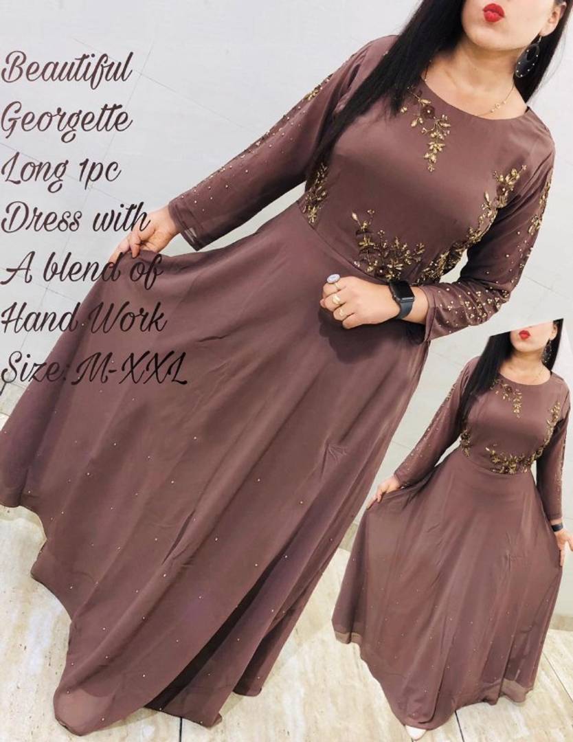 Women's Georgette Long Length Flared Kurtas