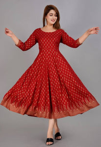 Women's Rayon Anarkali Kurti