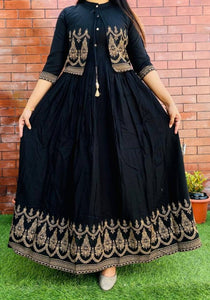 Rayon Black Gown for Girls