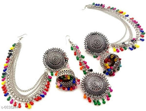 Contemporary Afghani Kashmiri Tribal Stylish Multi Bahubali Jewellery Set For Women