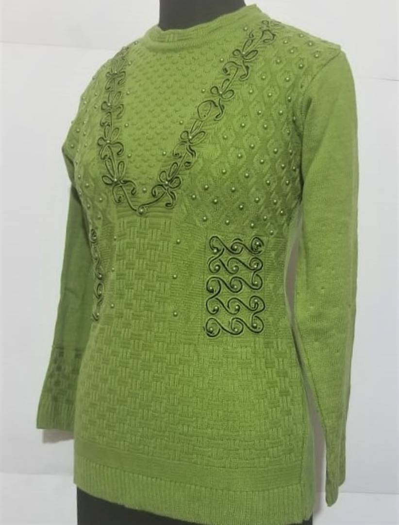 Stylish Acrylic Green Sweater For Women