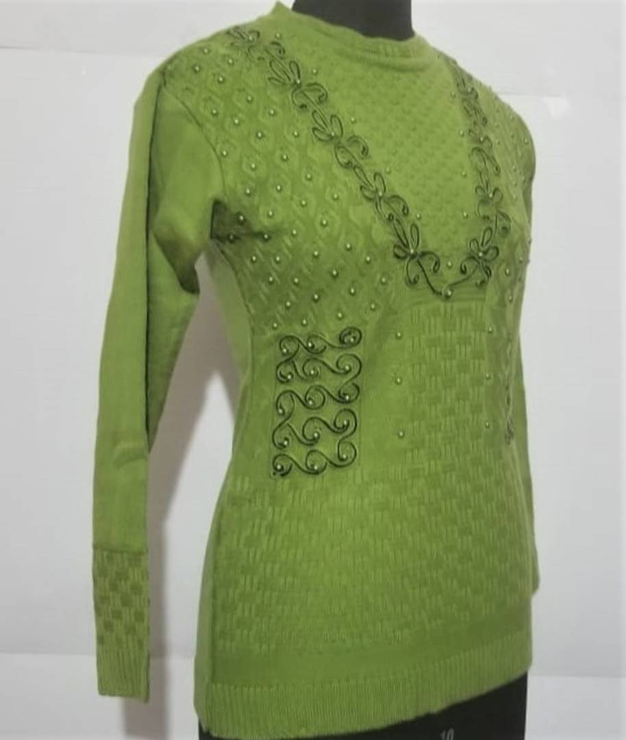 Stylish Acrylic Green Sweater For Women