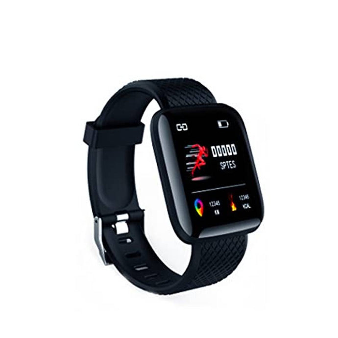 Latest ID116 Multi Functional Smart Watch for Men/Women (Black Strap, Size : Free)