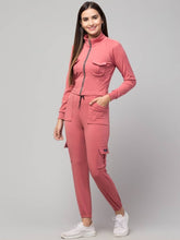 Load image into Gallery viewer, Women Zipper Lifestyle Solid Tracksuits