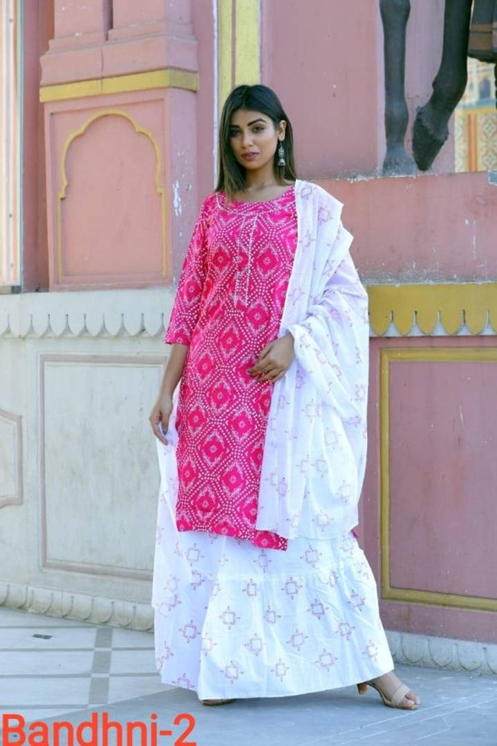 Rayon Printed Straight Kurta Bottom with Dupatta Set