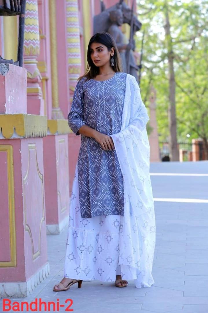 Rayon Printed Straight Kurta Bottom with Dupatta Set