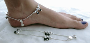 Crystal Silver Leg Anklet