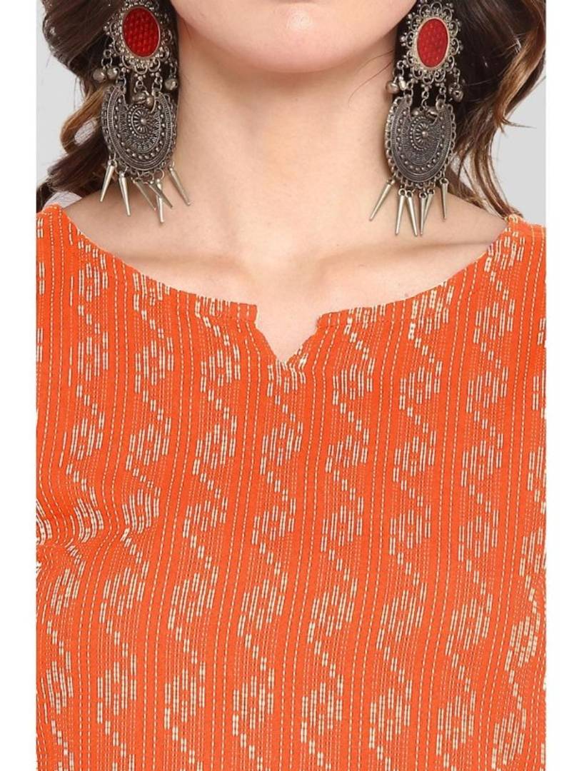 Stylish Cotton Printed Straight Kurta For Women