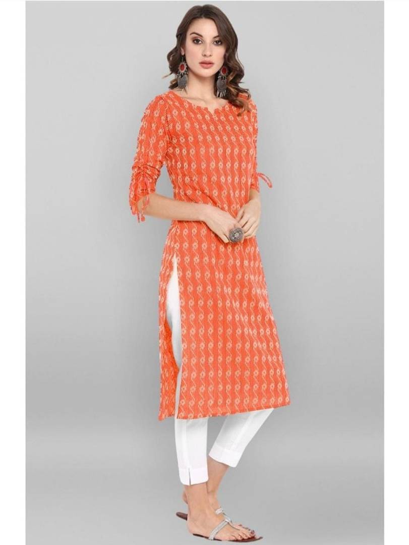 Stylish Cotton Printed Straight Kurta For Women