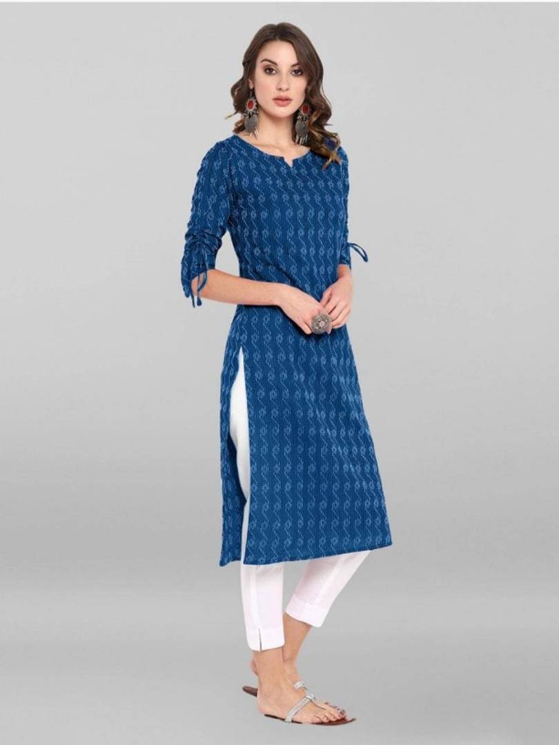 Stylish Cotton Printed Straight Kurta For Women