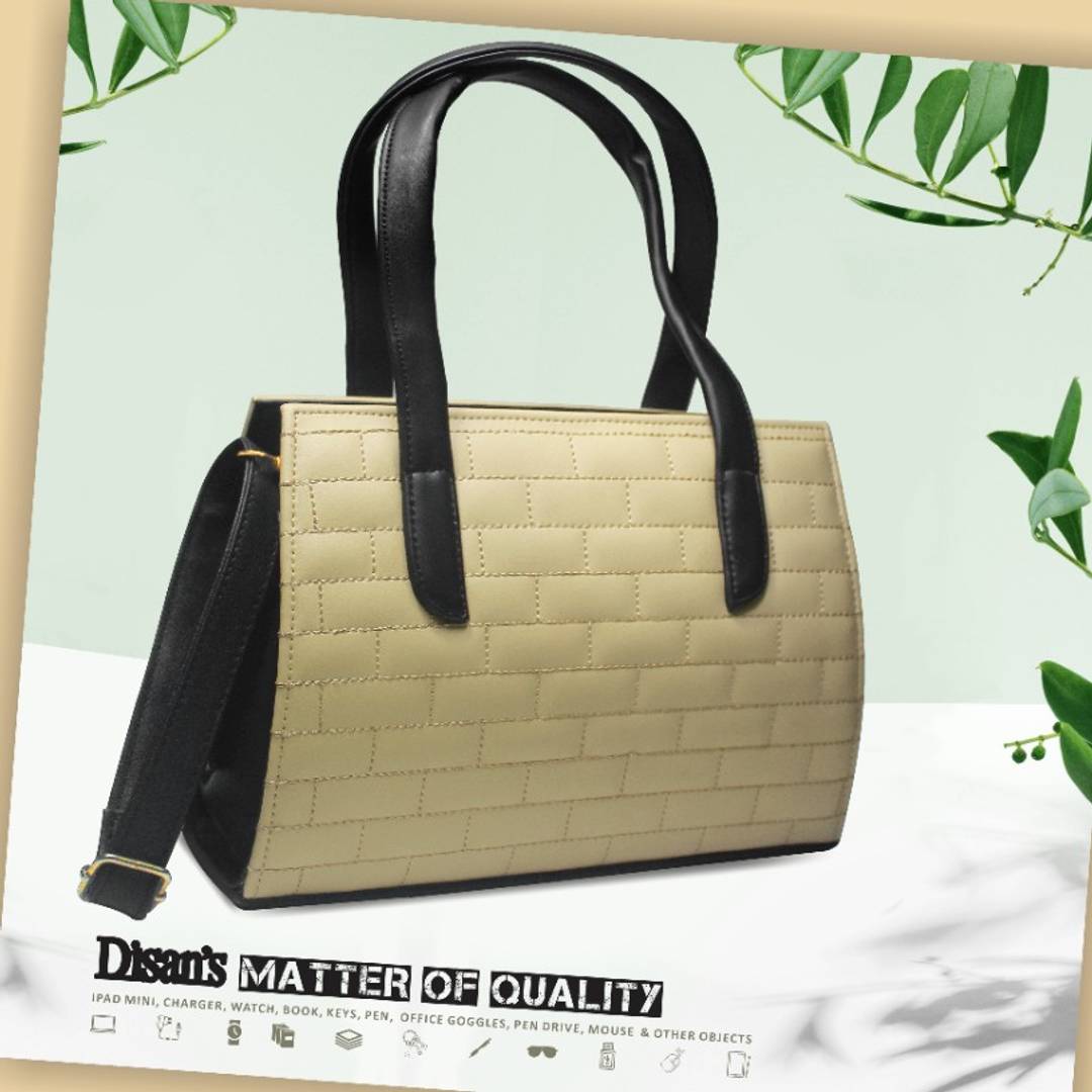 Stylish Brick Women's Handbag for Ladies and Girls (Cream)