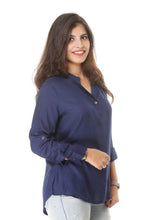 Load image into Gallery viewer, Classy feminine women navy top