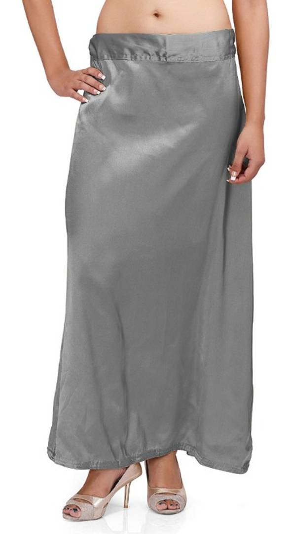Stylish Grey Satin Petticoat (Free Size)