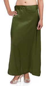 Stylish Mehndi Satin Petticoat (Free Size)