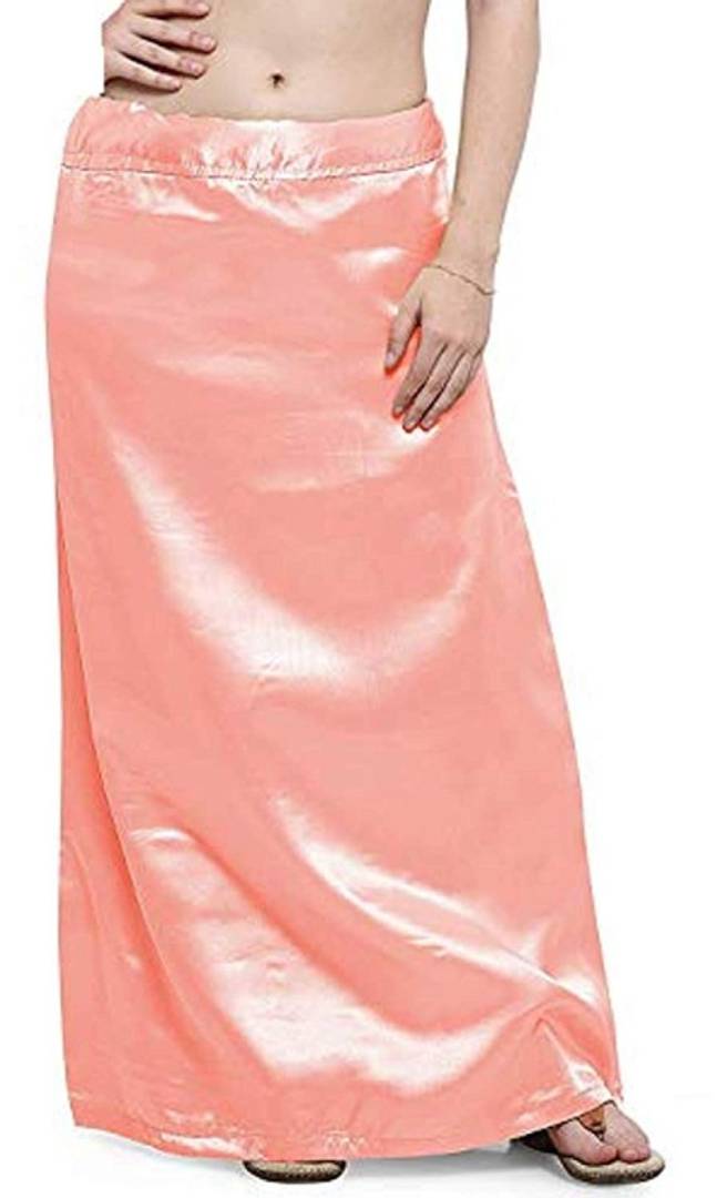 Stylish Peach Satin Petticoat (Free Size)