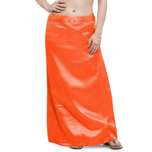 Stylish Orange Satin Petticoat (Free Size)