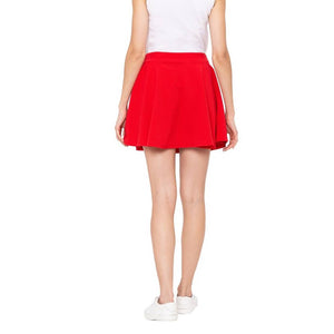 Women Mini Flared Skirt Red