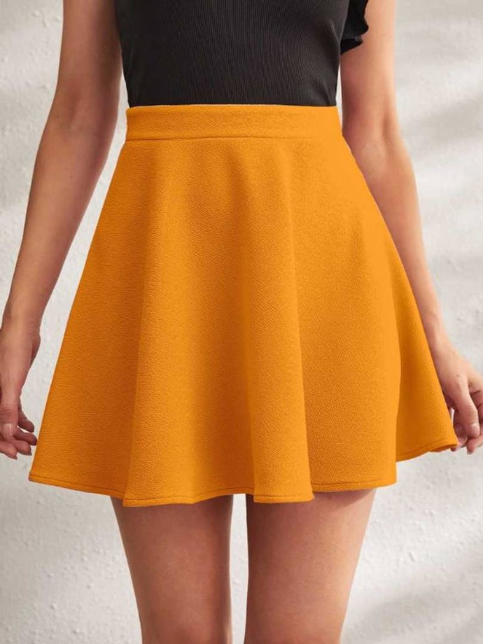 Mini Flared Skirt Yellow