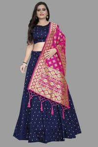 Beautiful Silk Jacquard Semi Stitched Lehenga Choli