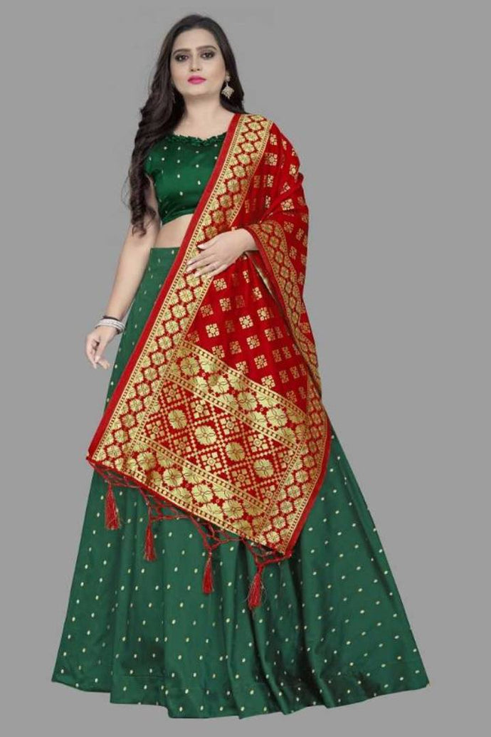 Beautiful Silk Jacquard Semi Stitched Lehenga Choli