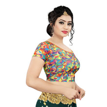Load image into Gallery viewer, Fabulous Round Neck Digital Printed Stretchable Readymade Blouse For Women