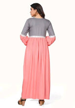 Load image into Gallery viewer, Stylish Cotton Solid Round Neck Long Gown For Women