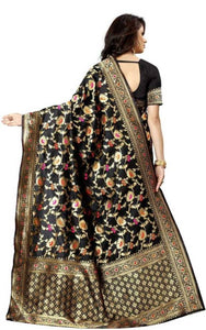 Stylish Black Banarasi Silk Saree