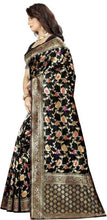 Load image into Gallery viewer, Stylish Black Banarasi Silk Saree