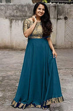 Load image into Gallery viewer, Alluring Blue Heavy Georgette Self Design Gown For Women