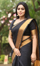 Load image into Gallery viewer, Combo of Cotton Silk Zari border Saree and Zarna Silk Embroidered Saree with blouse Piece