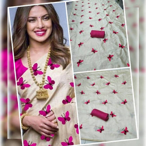 Combo of Cotton Silk Zari border Saree and Zarna Silk Embroidered Saree with blouse Piece