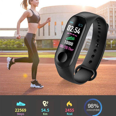 M3 Activity Tracker Blood Pressure Smart Band Watch Sport Fitness Band Fitness Band  (Black, Pack of 1)