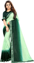Load image into Gallery viewer, Womens Georgette Moti Work Lace Border Saree with Blouse Piece