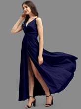 Load image into Gallery viewer, Trendy Attractive Crepe Stitched Front Slit Ethnic Gown