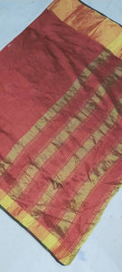 Womens Cotton Silk Zari Border Saree with Blouse Piece