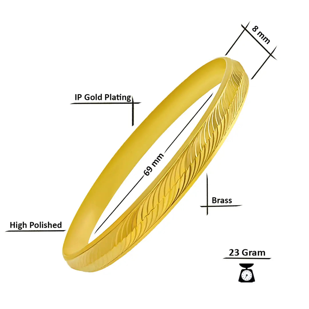 Gold Plated Brass Punjabi Kada Bangles Kada for Men