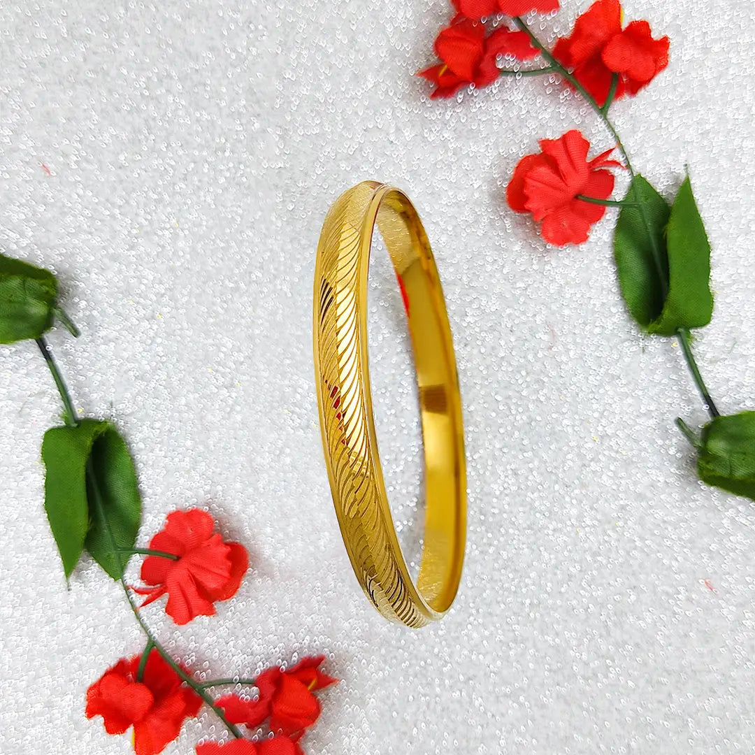 Gold Plated Brass Punjabi Kada Bangles Kada for Men