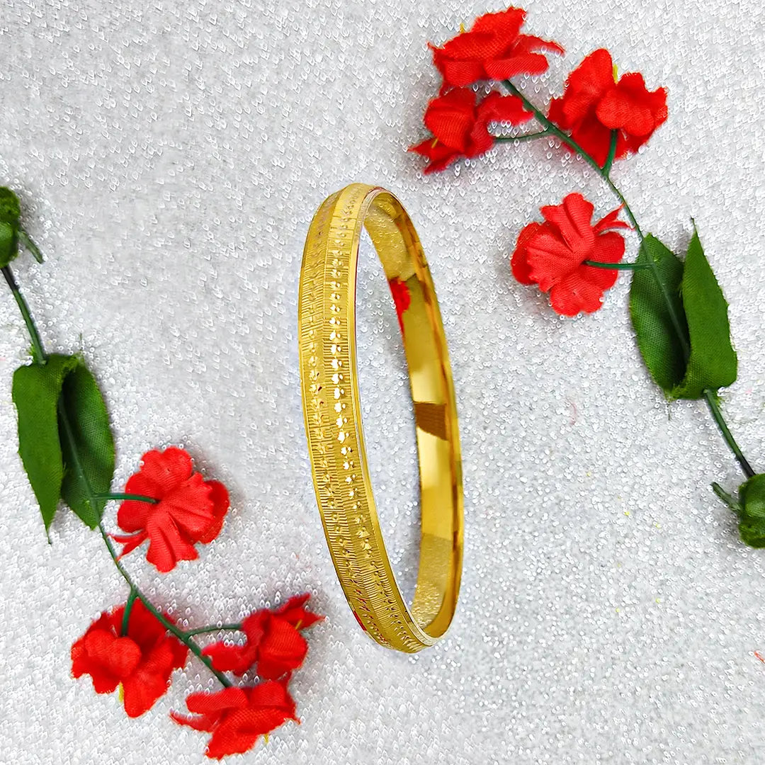 Gold Plated Brass Punjabi Kada Bangles Kada for Men